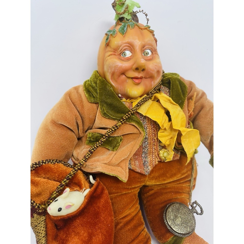 Winward Holidays Halloween Doll Creepy Pumpkin Shelf Sitter Steampunk 18 inches